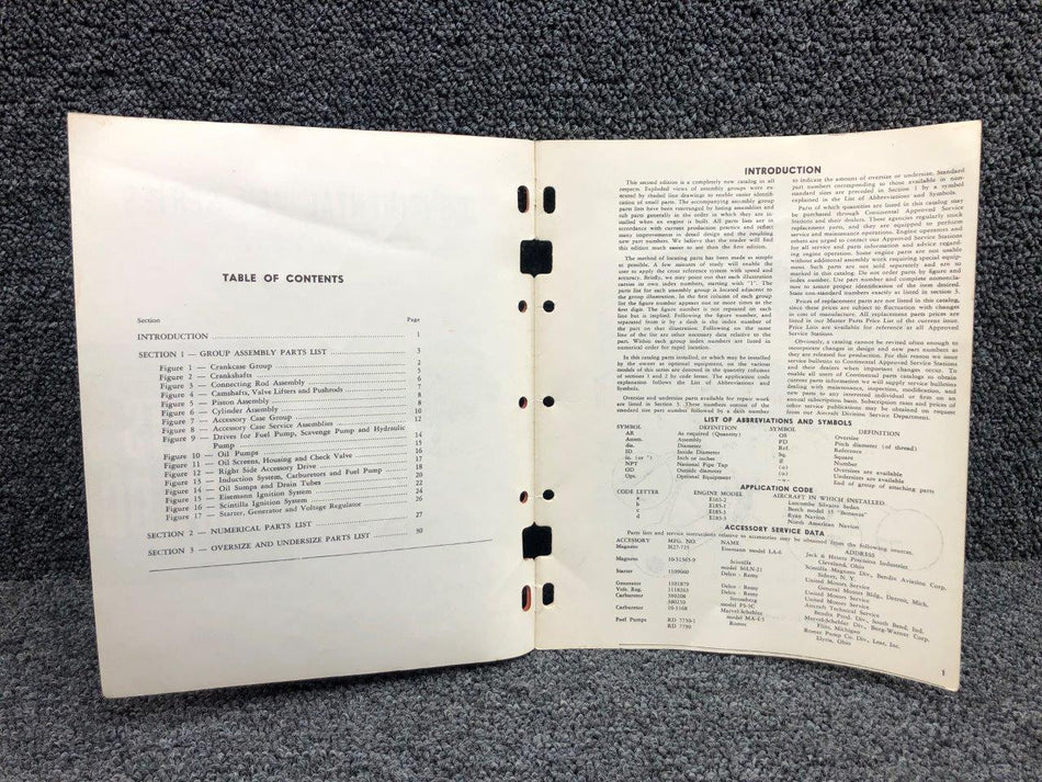 F-E60 1949 Continental E Series E165 & E185 Parts Catalog