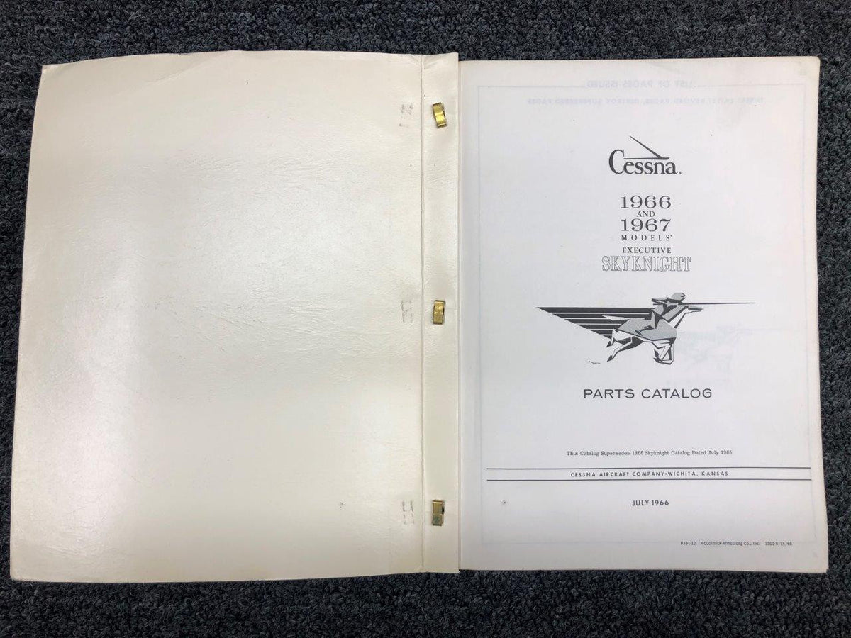 1966 Thru 1967 Cessna Skynight Parts Catalog BAS Part Sales | Airplane Parts