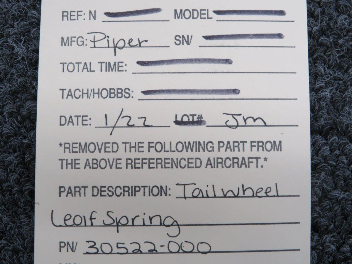 30522-000 Piper Tailwheel Leaf Spring BAS Part Sales | Airplane Parts