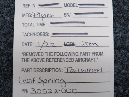 30522-000 Piper Tailwheel Leaf Spring BAS Part Sales | Airplane Parts