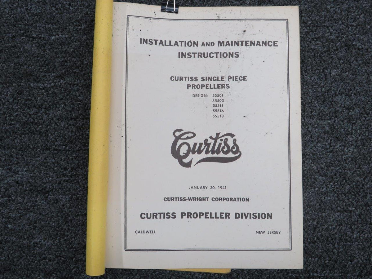 1941 Curtiss Wright Propeller Installation & Maintenance Instructions BAS Part Sales | Airplane Parts