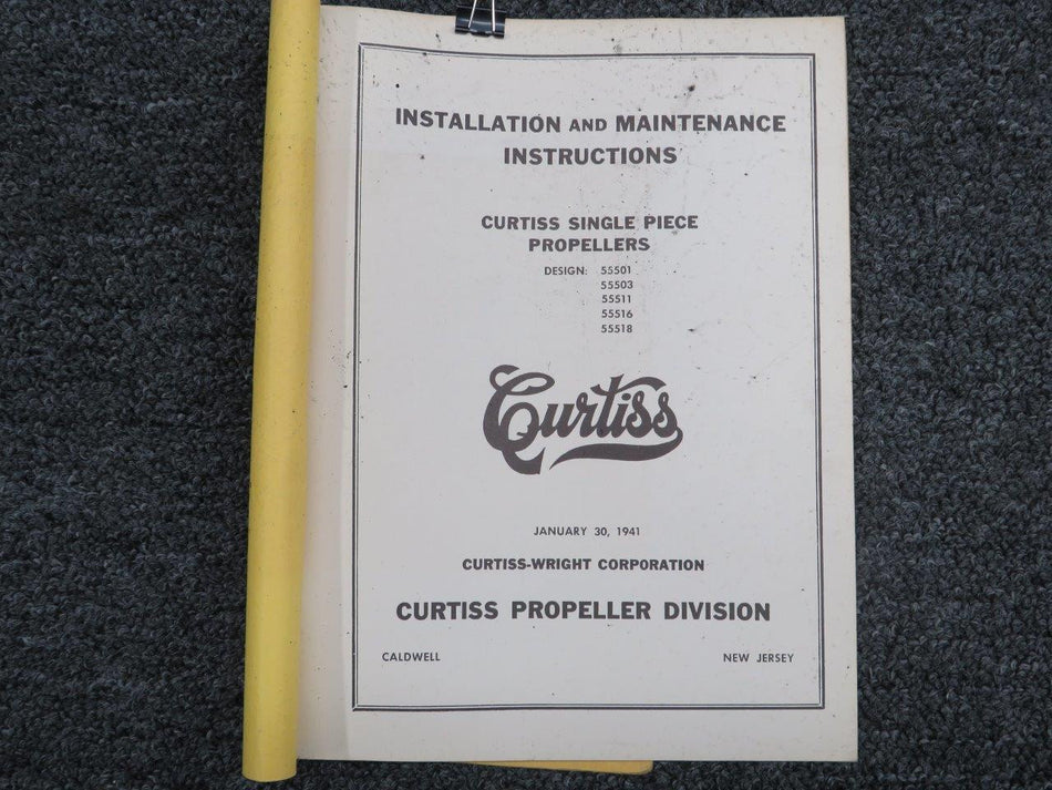 1941 Curtiss Wright Propeller Installation & Maintenance Instructions BAS Part Sales | Airplane Parts