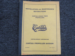 1941 Curtiss Wright Propeller Installation & Maintenance Instructions