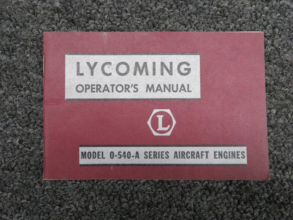 60299-9 Lycoming O-540-A Operators Manual