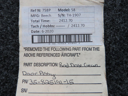 35-825191-15 Beechcraft 58 Nose Gear Door Rod Assembly BAS Part Sales | Airplane Parts