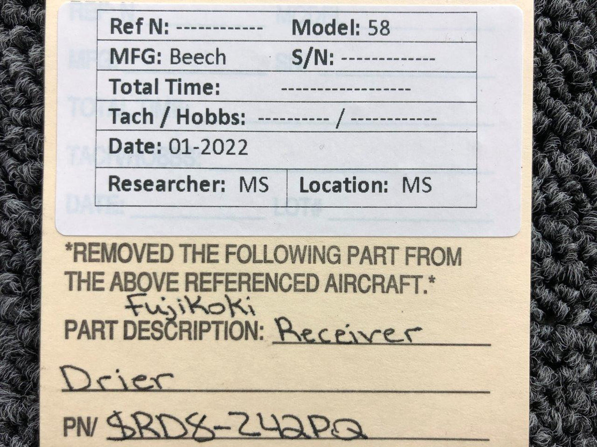 SRD8-Z42PQ Fujikoki Receiver Drier BAS Part Sales | Airplane Parts
