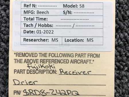 SRD8-Z42PQ Fujikoki Receiver Drier BAS Part Sales | Airplane Parts