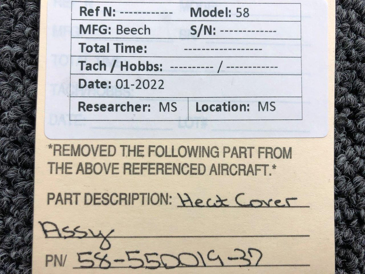 58-550019-37 Beechcraft 58 Heat Cover Assembly BAS Part Sales | Airplane Parts