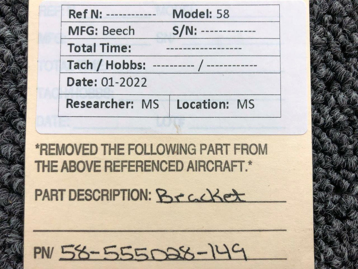Beechcraft 58-555028-149 Beechcraft 58 Bracket NEW OLD STOCK