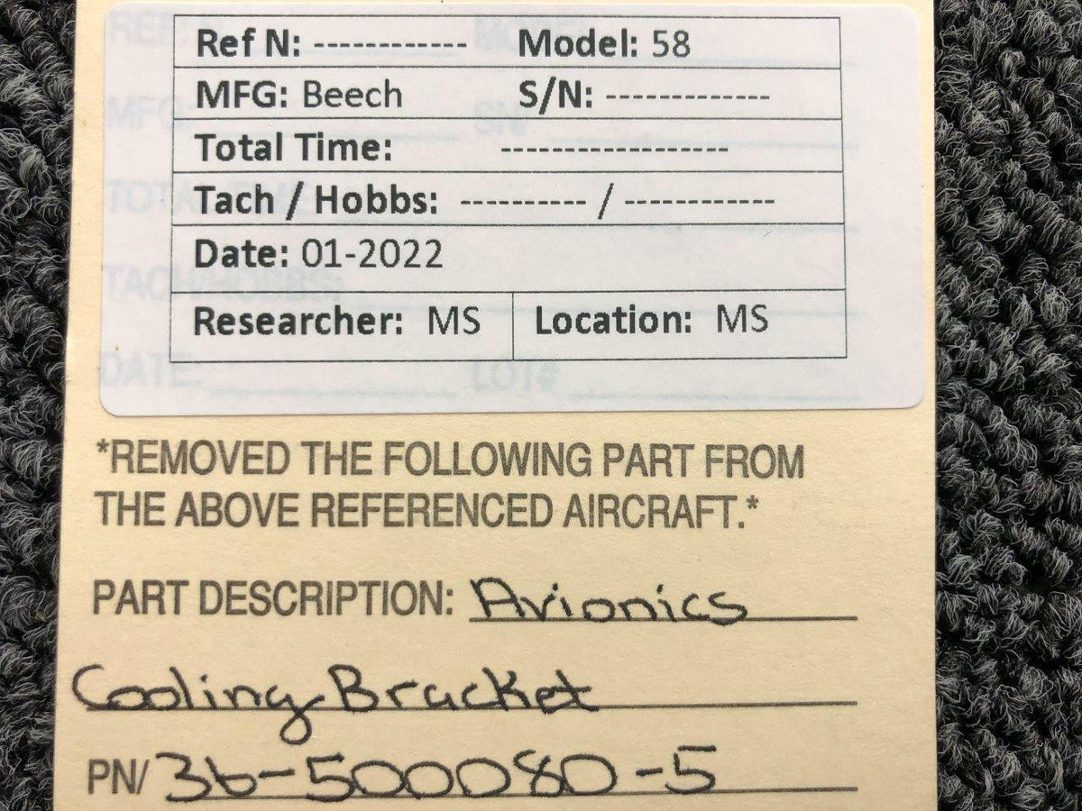 Beechcraft 36-500080-5 Beechcraft 58 Avionics Cooling Bracket NEW OLD STOCK