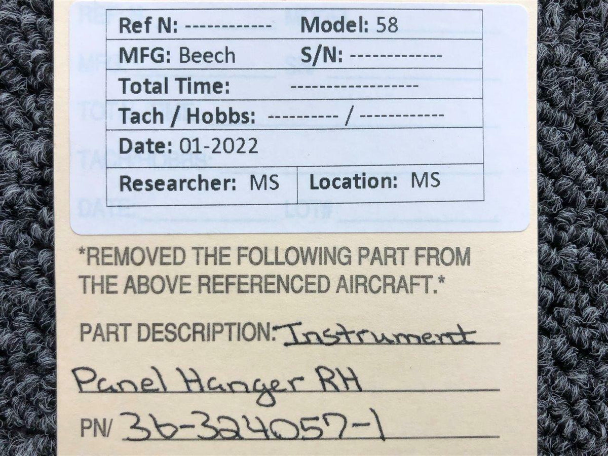 Beechcraft 36-324057-1 Beechcraft 58 Instrument Panel Hanger RH