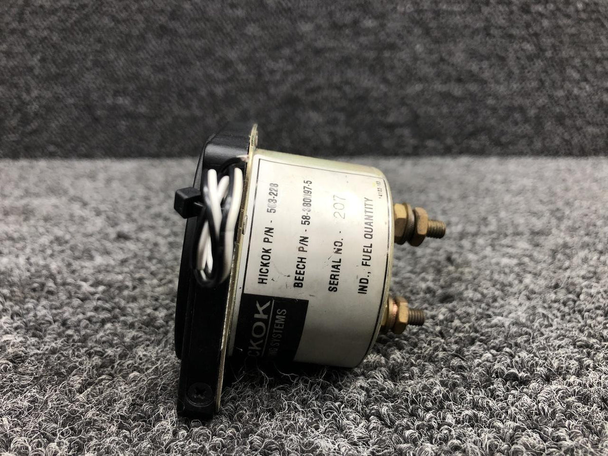 563-228 (ALT: 58-380097-5) Hickok Fuel Quantity Indicator, Lighted (28V) BAS Part Sales | Airplane Parts