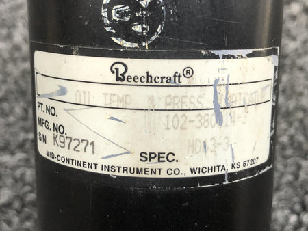 Mid-Continent Instrument MD63-3 ALT 102-380014-3 Mid-Continent Oil Temperature Indicator Volts 28