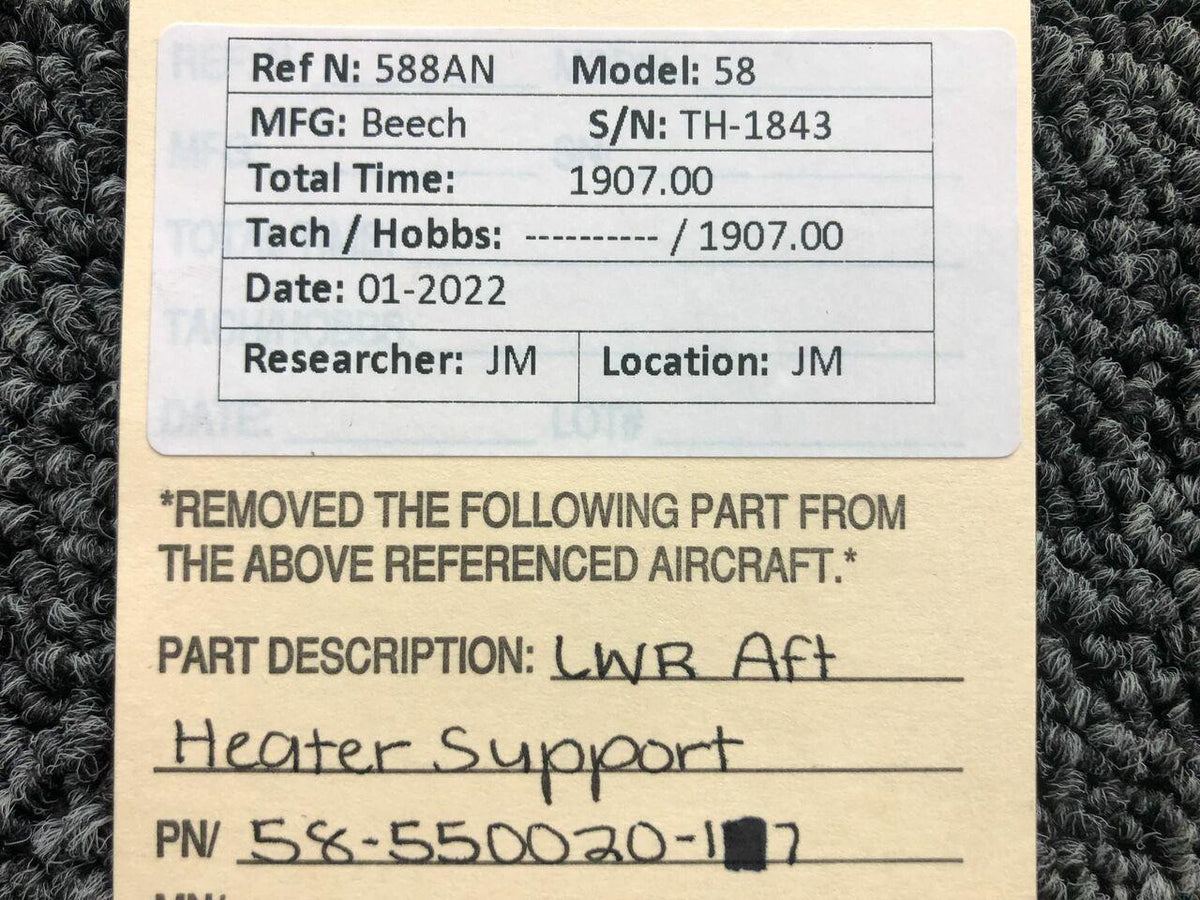Beechcraft 58-550020-17 Beechcraft 58 Heater Support Lower Aft Assembly
