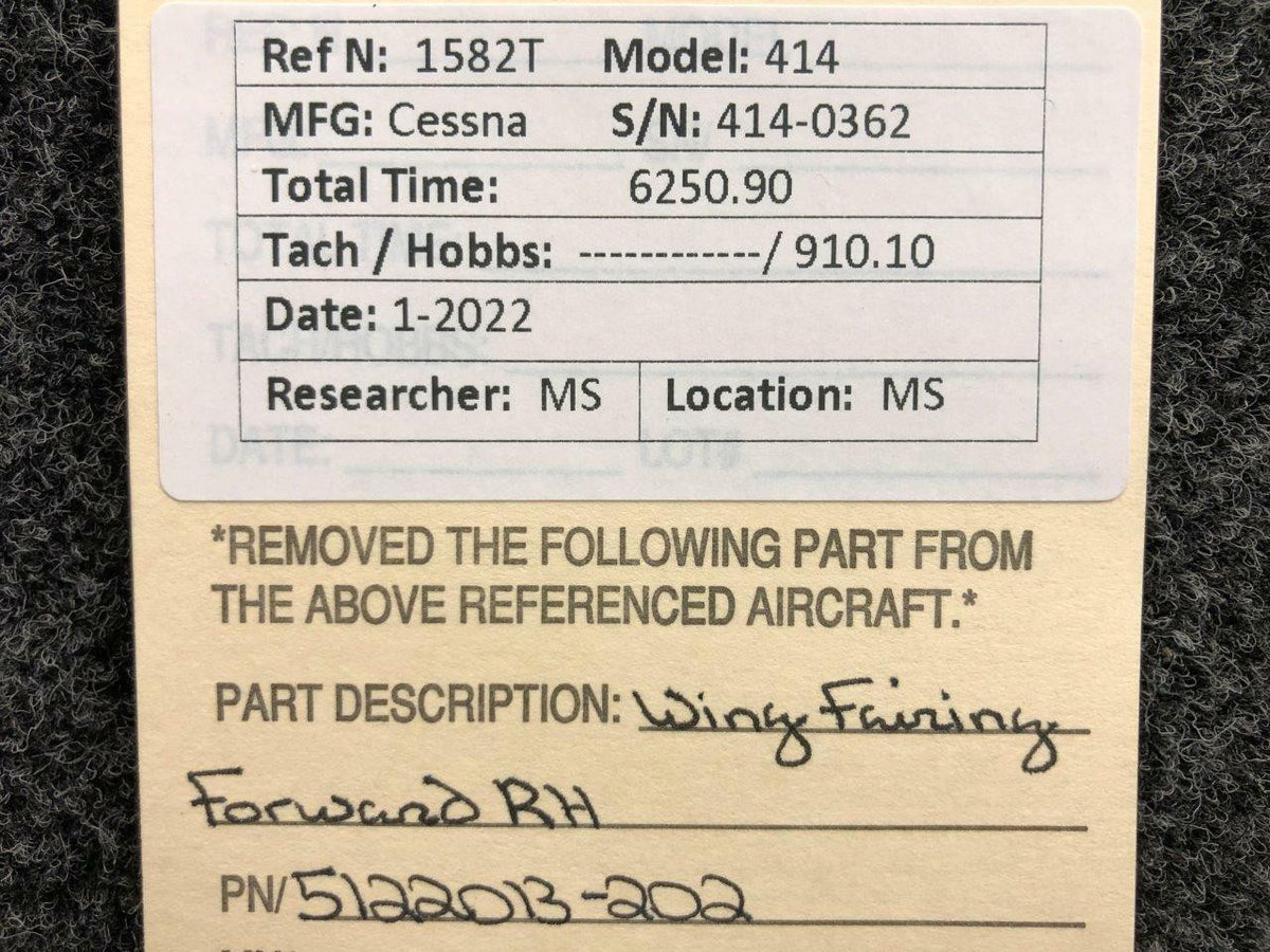 Cessna 5122013-202 Cessna 414 Wing Fairing Strip Forward RH