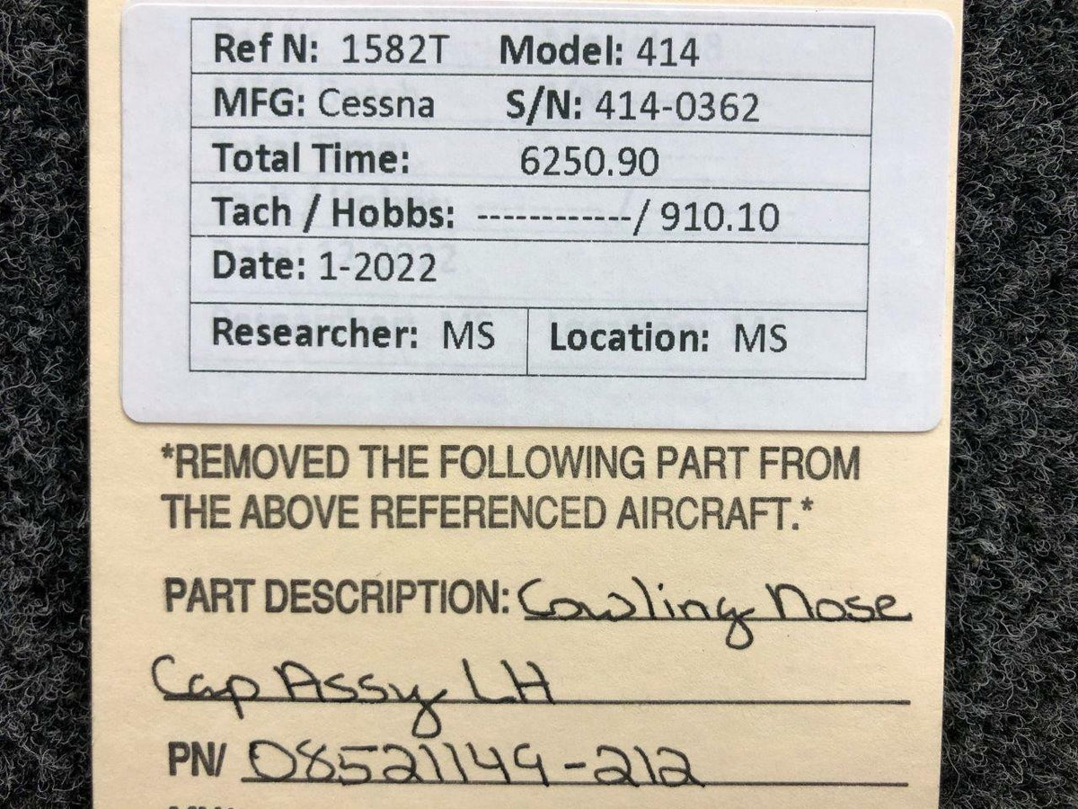 Cessna 08521149-212 Cessna 414 Cowling Nose Cap Assembly LH