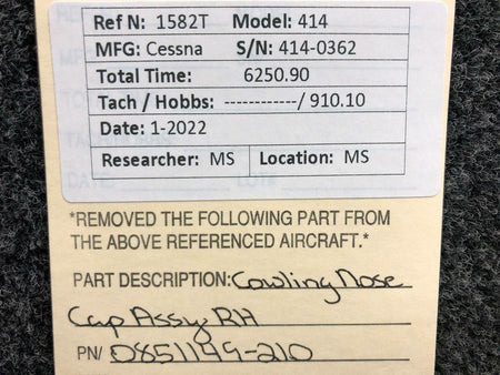 Cessna 08521149-210 Cessna 414 Cowling Nose Cap Assembly RH