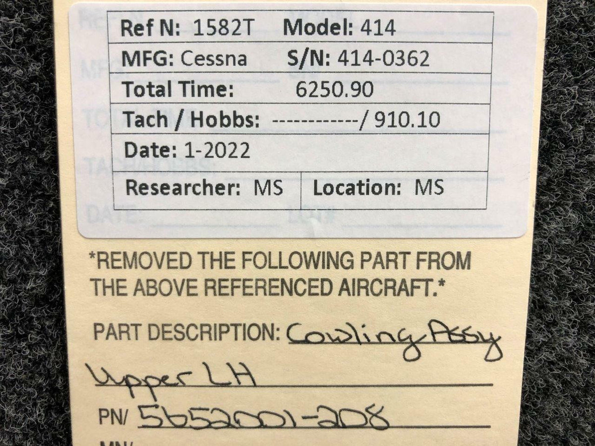 Cessna 5652001-208 Cessna 414 Engine Cowling Assembly Upper LH