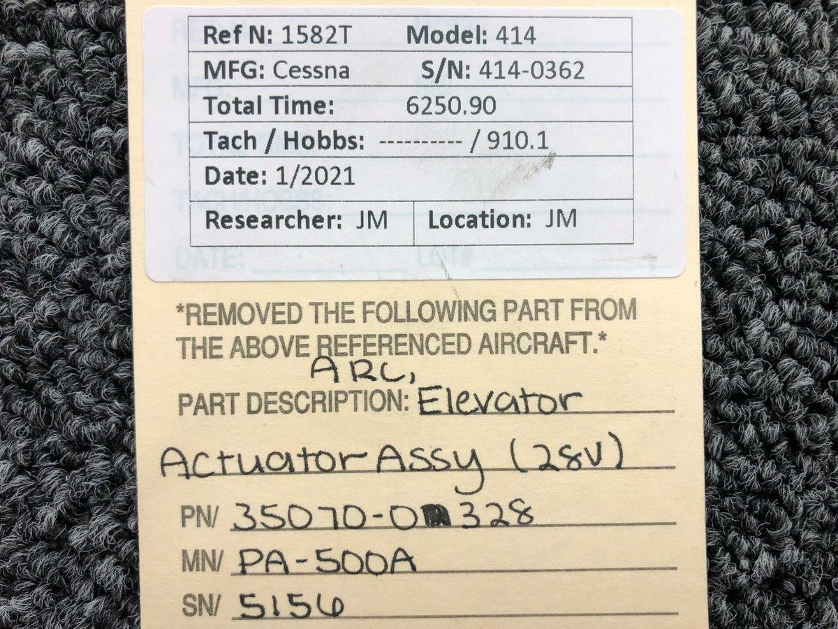 ARC 35070-0325 Aircraft Radio Corp PA-500A Elevator Actuator Volts 28