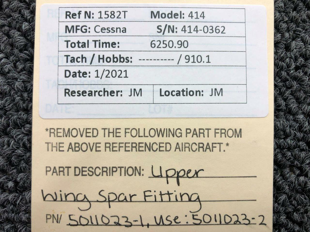 Cessna 5011023-1 USE 5011023-2 Cessna 414 Upper Wing Spar Fitting