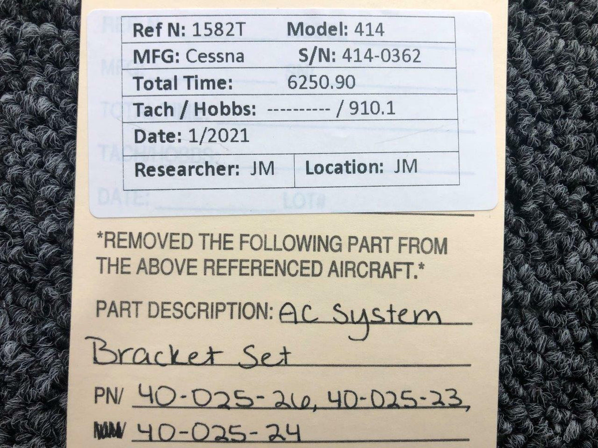 Cessna 40-025 Cessna 414 Air Conditioning System Bracket Set Aftermarket