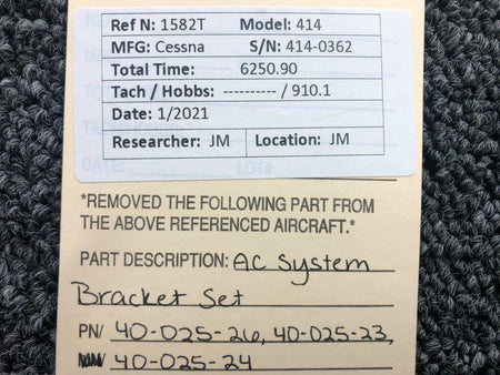 Cessna 40-025 Cessna 414 Air Conditioning System Bracket Set Aftermarket