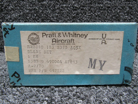 647722 Pratt and Whitney Blade Set (NEW OLD STOCK) (SA) BAS Part Sales | Airplane Parts