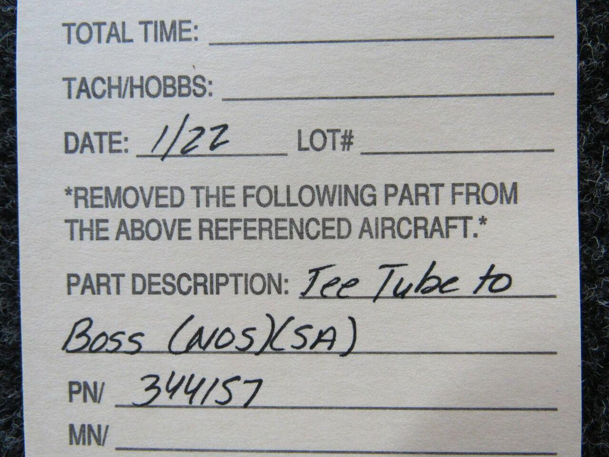 Does Not Apply 344157 Tee Tube to Boss NEW OLD STOCK SA