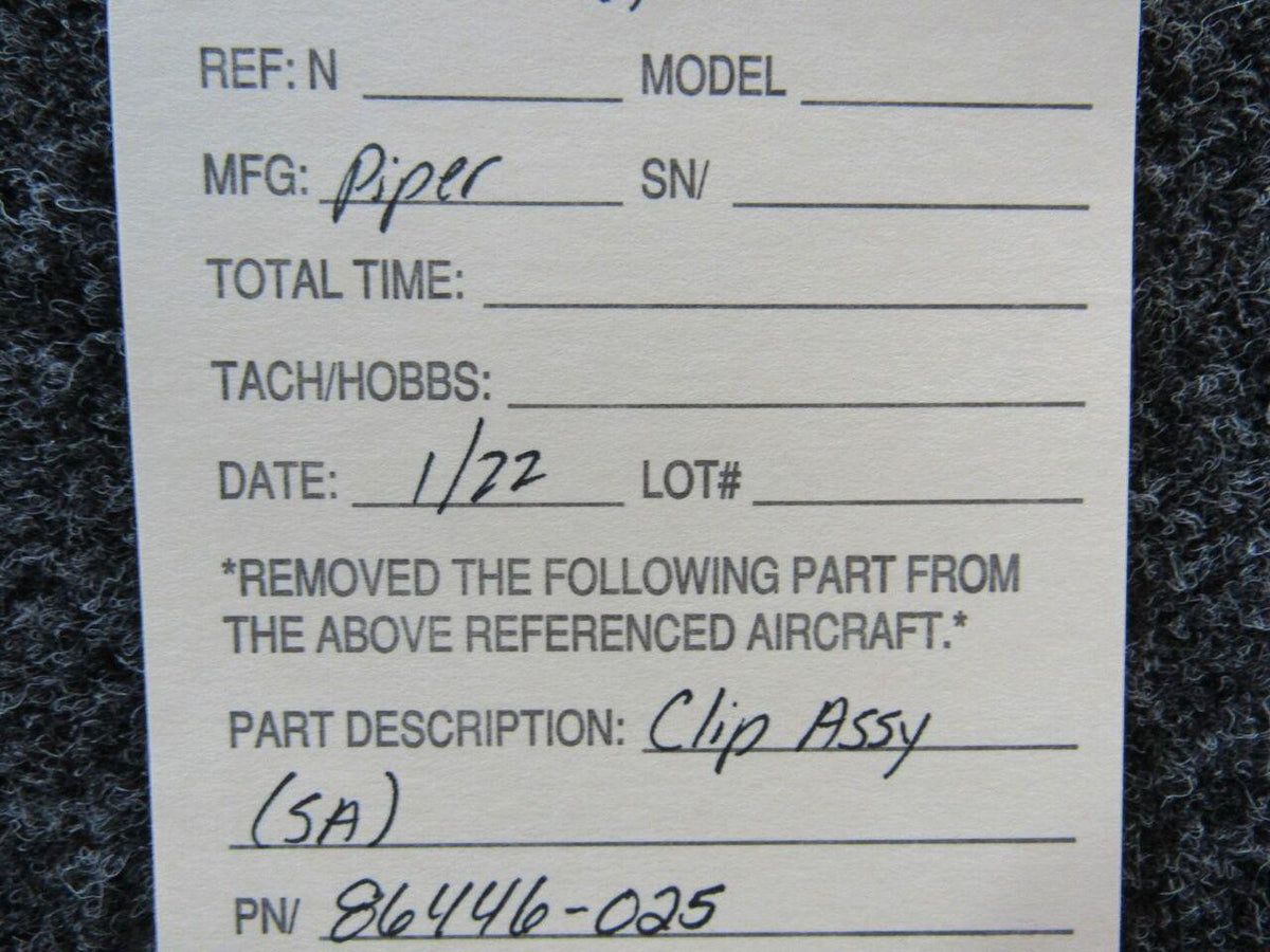 86446-025 Piper Clip Assembly (SA) BAS Part Sales | Airplane Parts