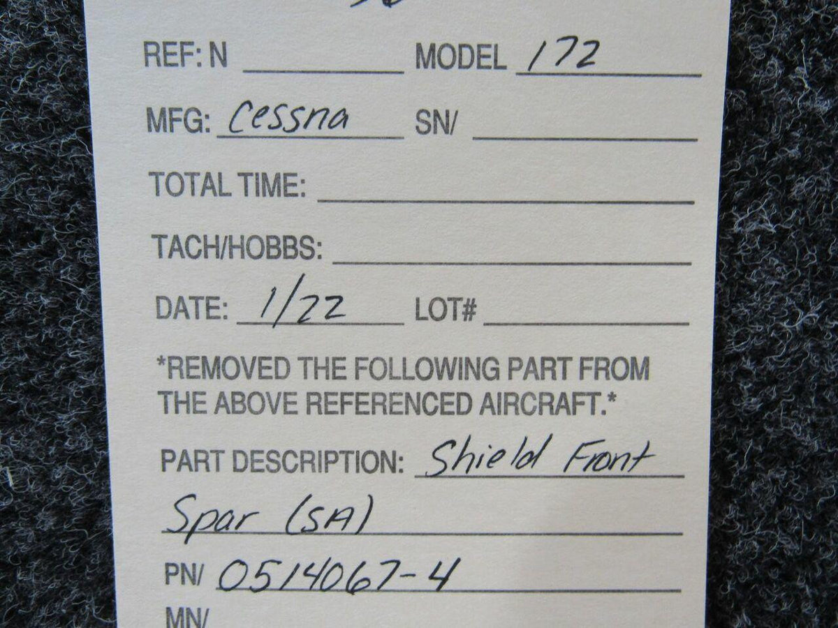 Cessna 0514067-4 Cessna 172 Shield Front Spar SA