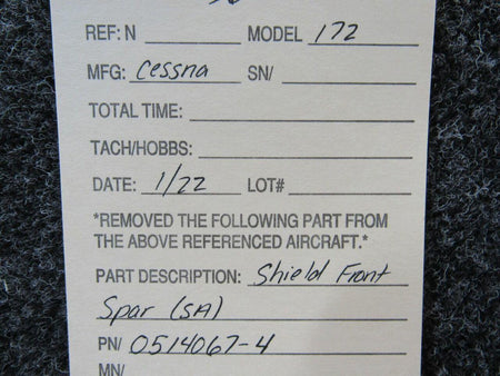 Cessna 0514067-4 Cessna 172 Shield Front Spar SA