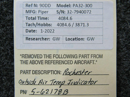 Rochester 5-62178B Rochester Outside Air Temperature Indicator -60-140 Degrees