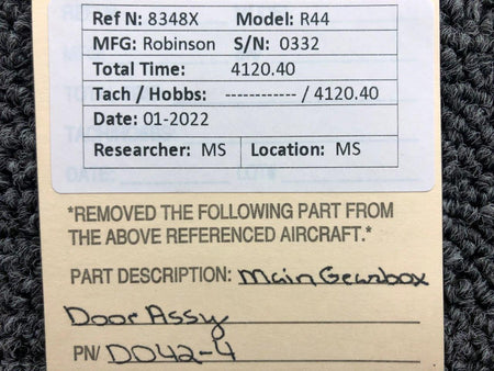 D042-4 Robinson R44 Main Gearbox Door Assembly BAS Part Sales | Airplane Parts