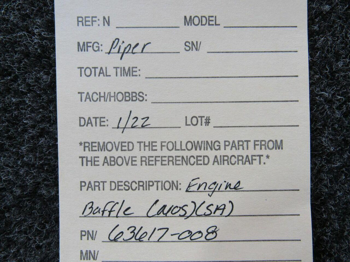 Piper 63671-008 Piper Engine Baffle NEW OLD STOCK SA