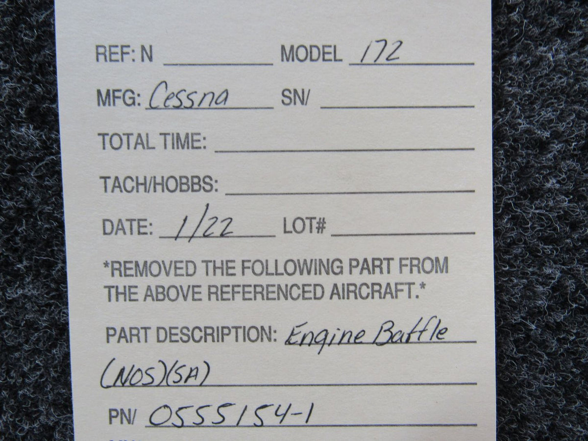 0555154-1 Cessna 172 Engine Baffle (NEW OLD STOCK) (SA) BAS Part Sales | Airplane Parts
