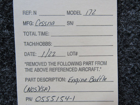 0555154-1 Cessna 172 Engine Baffle (NEW OLD STOCK) (SA) BAS Part Sales | Airplane Parts