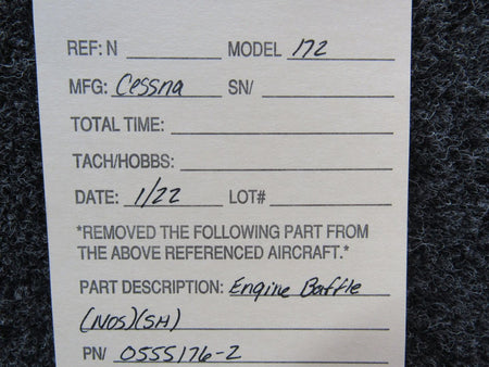 0555176-2 Cessna 172 Engine Baffle (NEW OLD STOCK) (SA) BAS Part Sales | Airplane Parts