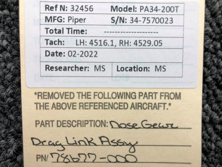 78677-000 Piper PA34-200T Nose Gear Drag Link Assembly BAS Part Sales | Airplane Parts
