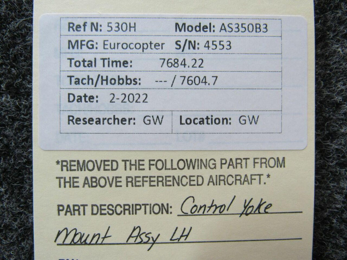 American Eurocopter Eurocopter AS350B3 Control Yoke Mount Assembly LH