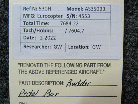 American Eurocopter Eurocopter AS350B3 Rudder Pedal Bar