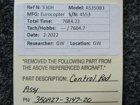 American Eurocopter 350A27-3147-20 Eurocopter AS350B3 Control Rod Assembly