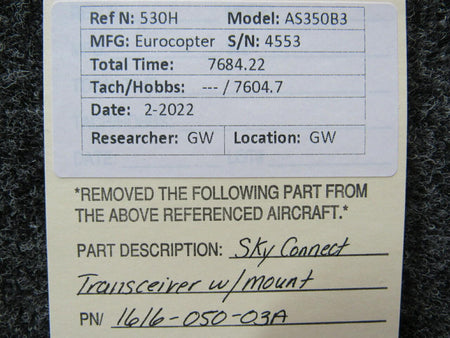 Sky Connect 1616-0550-03A Sky Connect Transceiver W/ Mount Volts 11-32, Amps 1