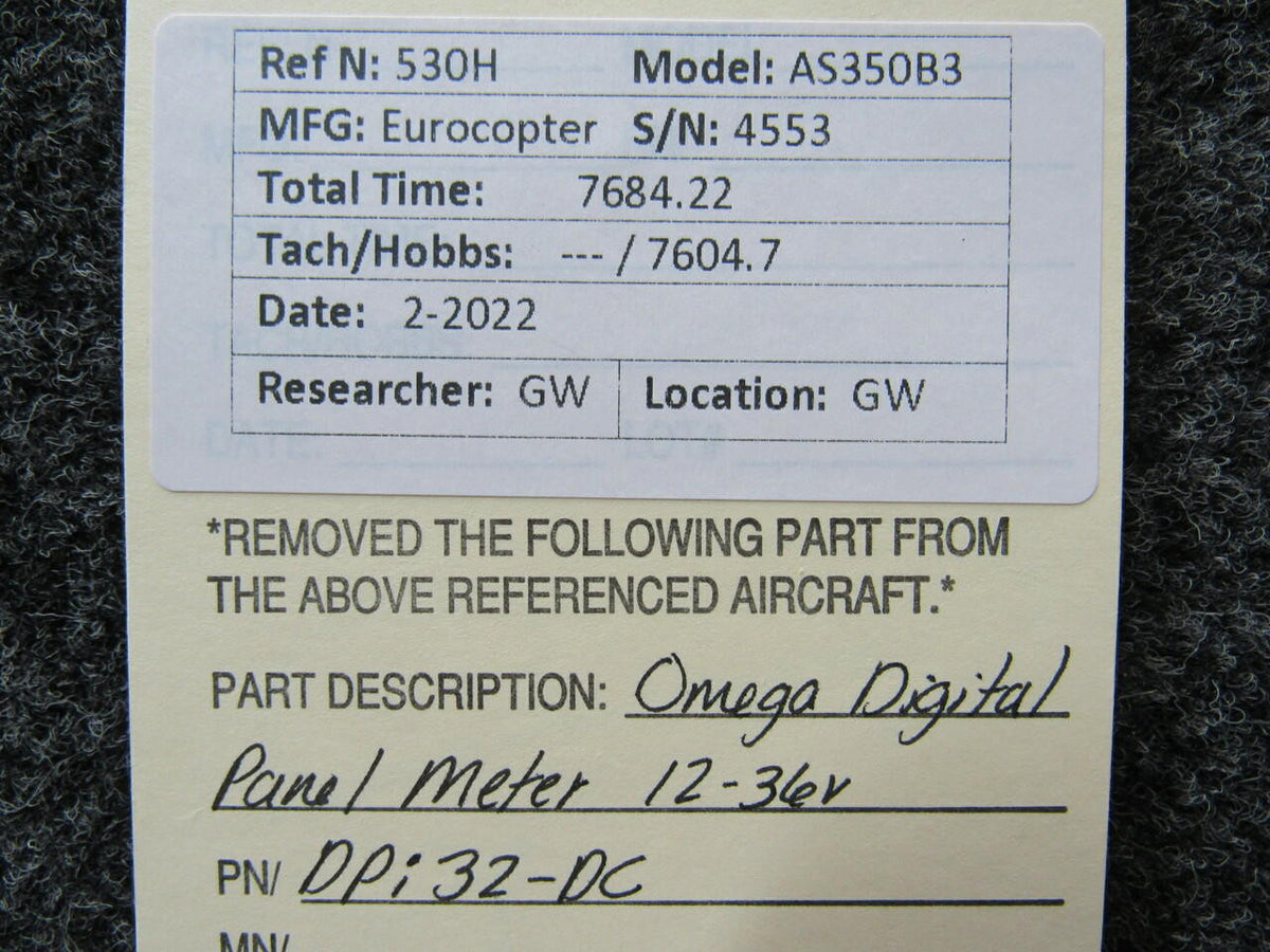 Omega Dpi32-DC Omega Digital Panel Meter Volts 12-36