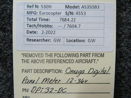 Omega Dpi32-DC Omega Digital Panel Meter Volts 12-36