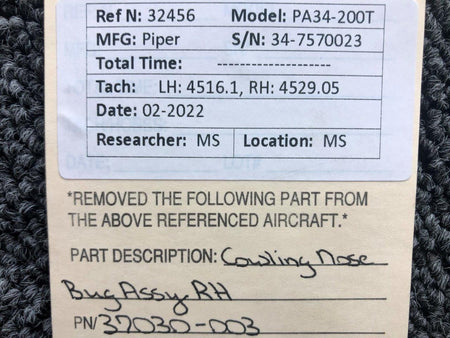 37030-003 Piper PA34-200T Cowling Nose Bug Assembly RH BAS Part Sales | Airplane Parts