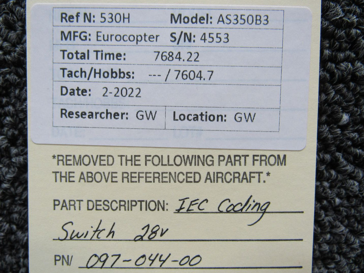 097-044-00 Eurocopter AS350B3 IEC Coding Switch (Volts: 28) BAS Part Sales | Airplane Parts