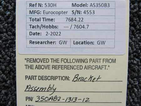 350A82-1313-12 Eurocopter AS350B3 Bracket Assembly BAS Part Sales | Airplane Parts