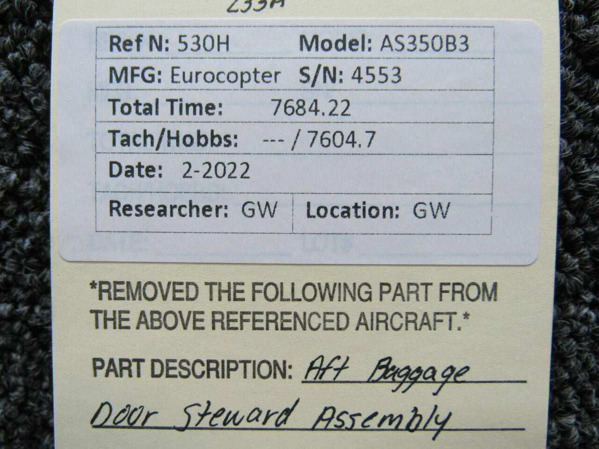 American Eurocopter Eurocopter AS350B Aft Baggage Door Steward Assembly