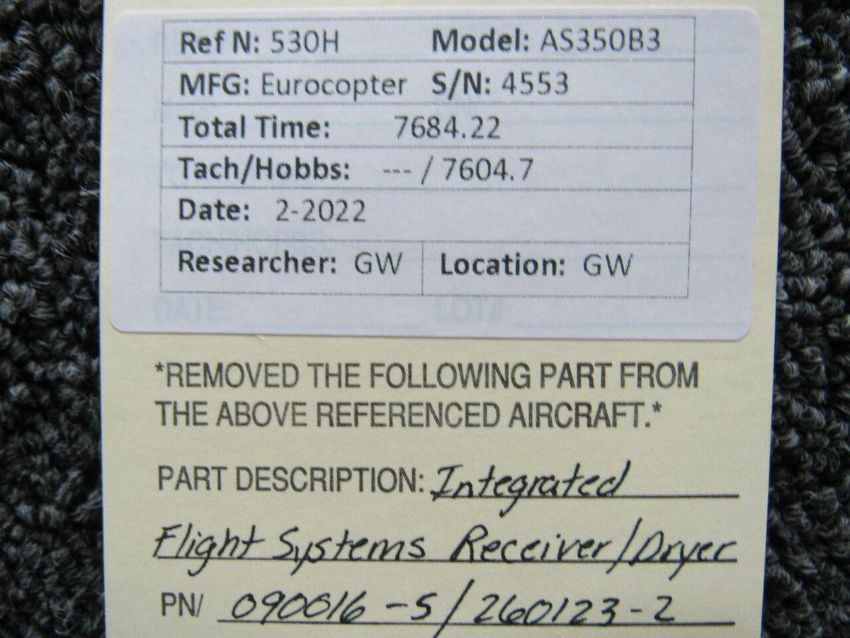 Integrated Flight Systems 090016-5 / 260123-2 Eurocopter AS350B3 Integrated Flight Sys Receiver / Dryer