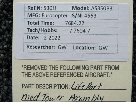 LifePort ST2-245-03-A2B1D1 Eurocopter AS350B3 LifePort Med Tower Assembly